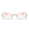 Rimless Sunglasses (Pink Lens | Golden Frame - SLMG9016)