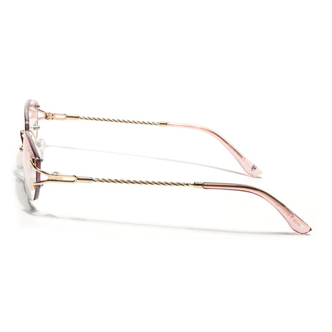 Rimless Sunglasses (Pink Lens | Golden Frame - SLMG9016)