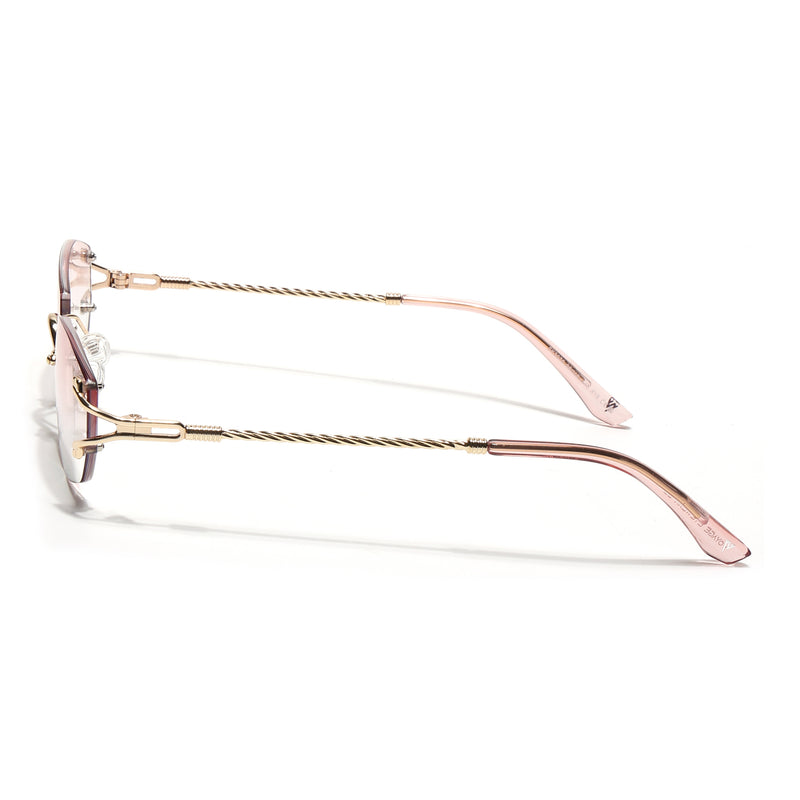 Rimless Sunglasses (Pink Lens | Golden Frame - SLMG9016)