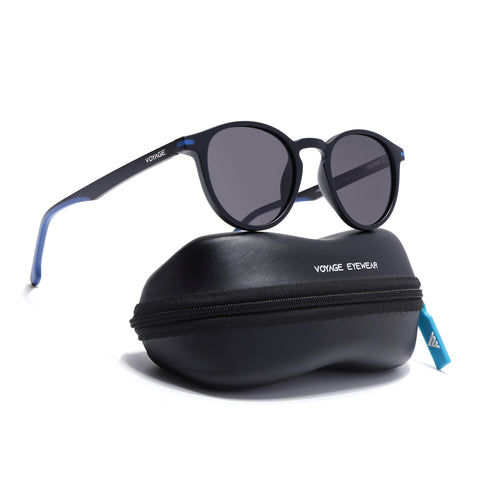 Matira | Black & Blue Round Polarized Sunglasses | PMG7405