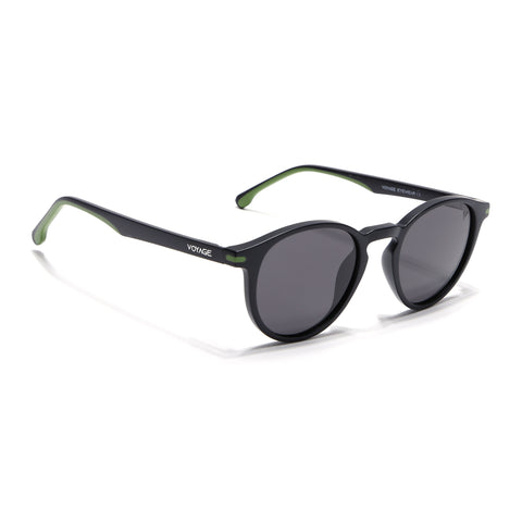 Matira | Black & Green Round Polarized Sunglasses | PMG7406