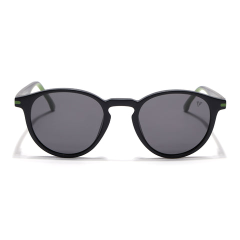 Matira | Black & Green Round Polarized Sunglasses | PMG7406