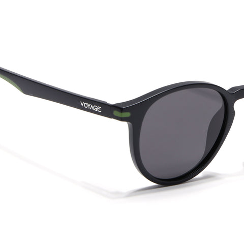 Matira | Black & Green Round Polarized Sunglasses | PMG7406