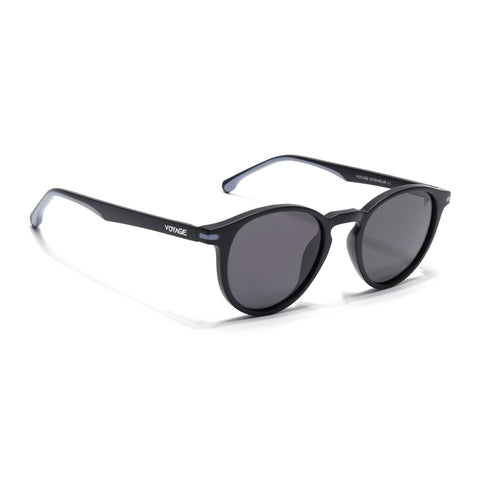 Matira | Black & Grey Round Polarized Sunglasses | PMG7407