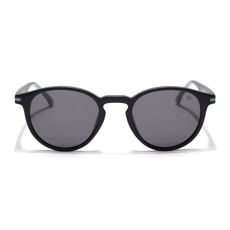 Matira | Black & Grey Round Polarized Sunglasses | PMG7407
