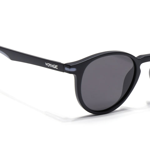 Matira | Black & Grey Round Polarized Sunglasses | PMG7407