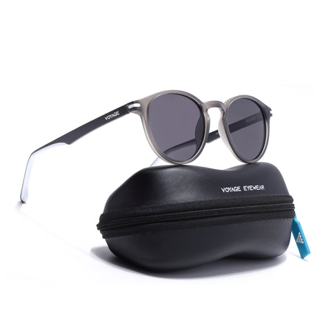 Matira | Dark Grey Round Polarized Sunglasses | PMG7408