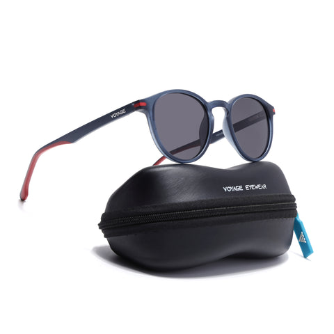 Matira | Blue Round Polarized Sunglasses | PMG7410