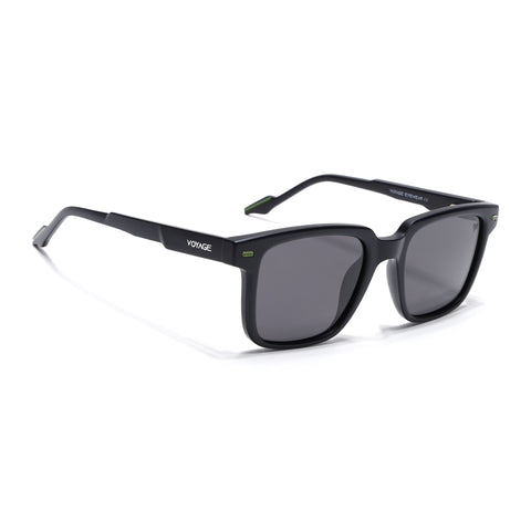 Matira | Black & Green Square Polarized Sunglasses | PMG7414