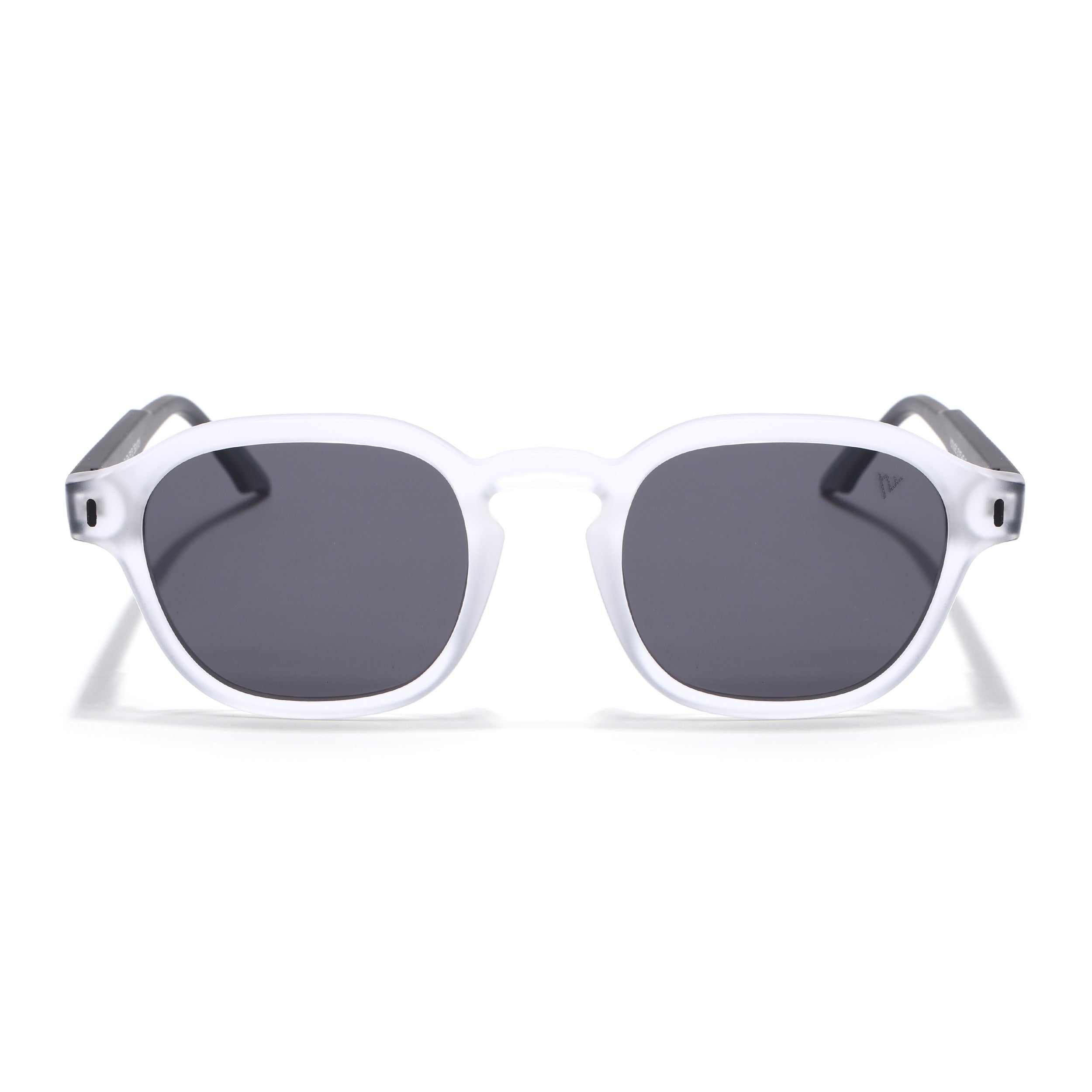 Wayfarer Polarized Sunglasses for Men & Women (Black Lens | Transparent Frame - PMG7428)