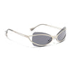 Exo | Black Wrap Around Sunglasses | Silver Frame - MG9063