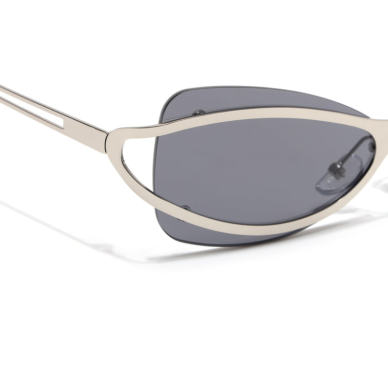 Exo | Black Wrap Around Sunglasses | Silver Frame - MG9063