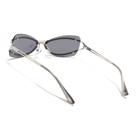 Exo | Black Wrap Around Sunglasses | Silver Frame - MG9063