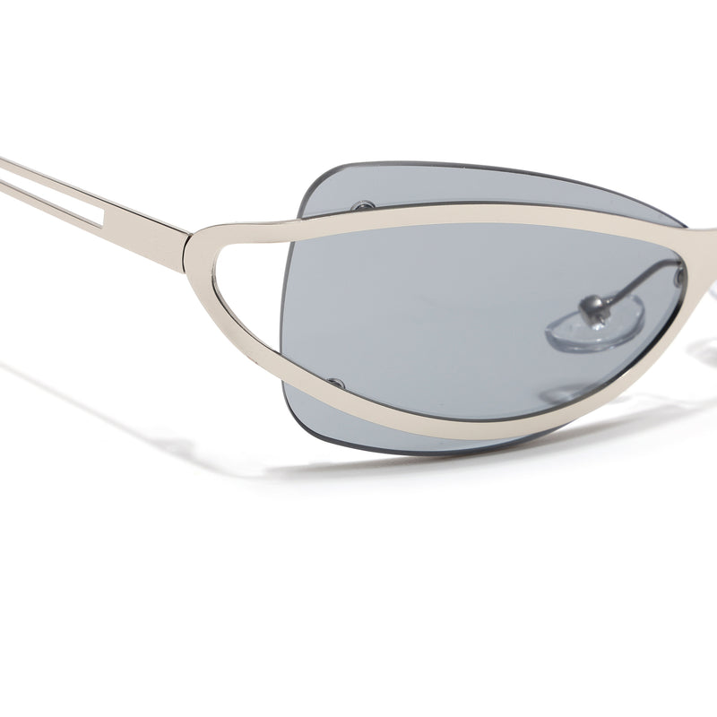 Exo | Grey Wrap Around Sunglasses | Silver Frame - MG9064