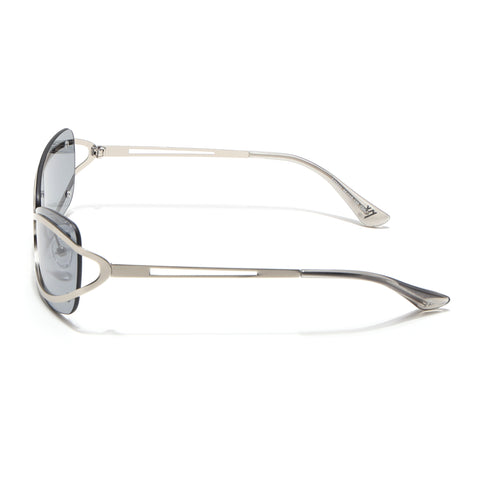 Exo | Grey Wrap Around Sunglasses | Silver Frame - MG9064