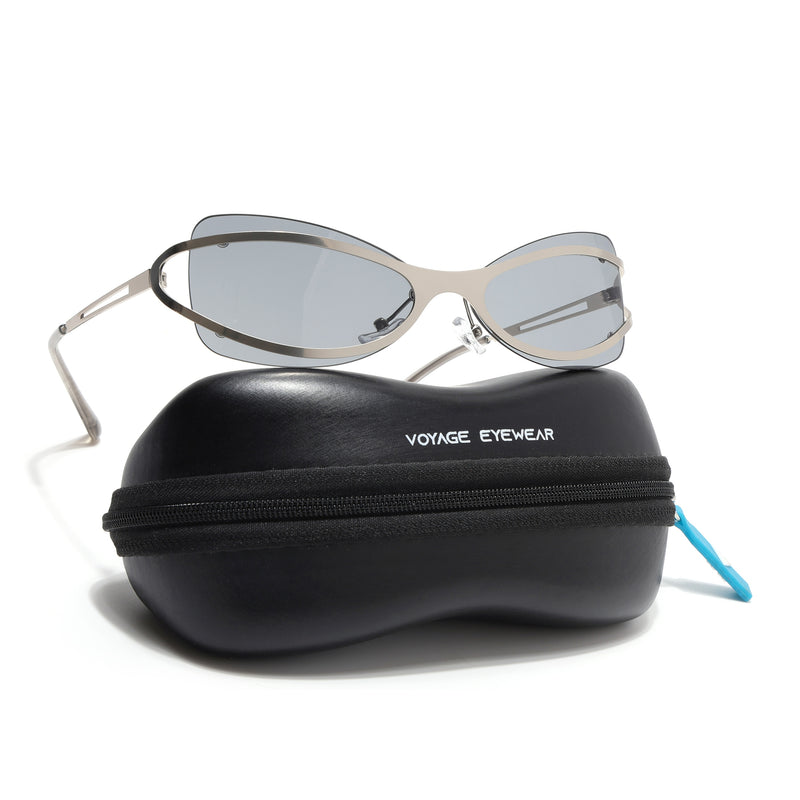Exo | Grey Wrap Around Sunglasses | Silver Frame - MG9064