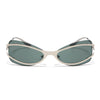 Exo | Green Wrap Around Sunglasses | Silver Frame - MG9065