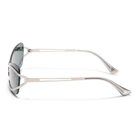 Exo | Green Wrap Around Sunglasses | Silver Frame - MG9065