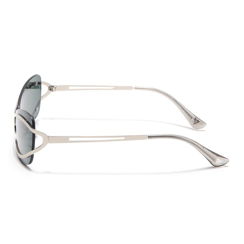 Exo | Green Wrap Around Sunglasses | Silver Frame - MG9065