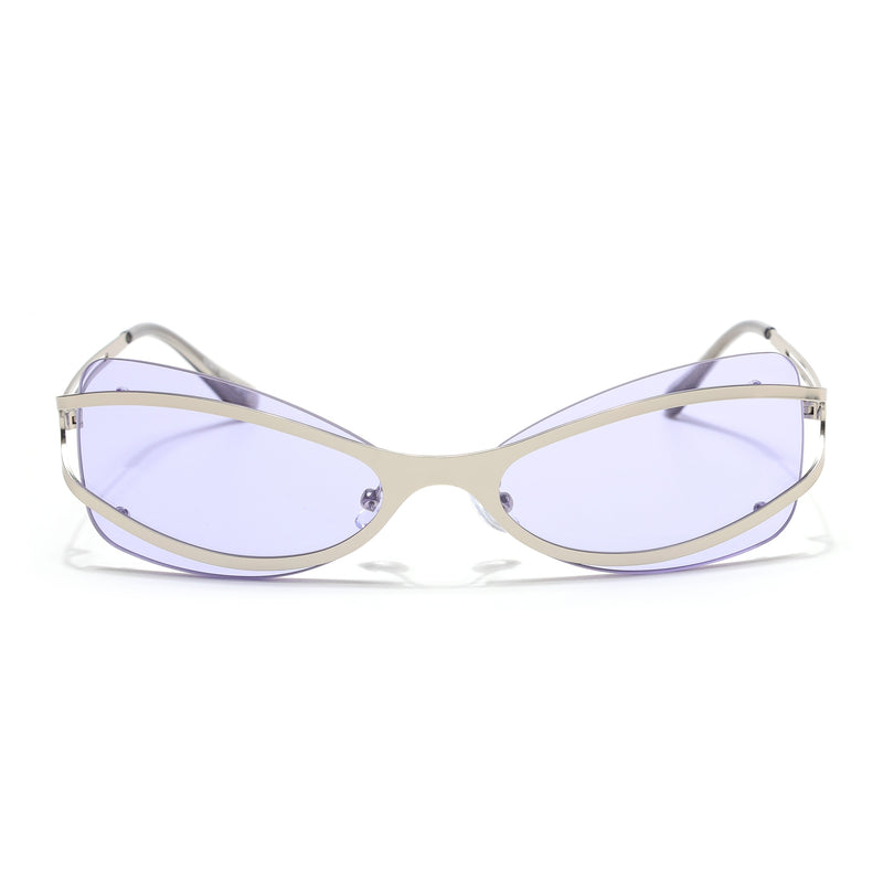 Exo | Purple Wrap Around Sunglasses | Silver Frame - MG9066