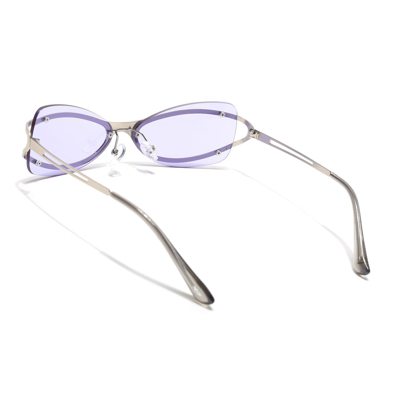 Exo | Purple Wrap Around Sunglasses | Silver Frame - MG9066