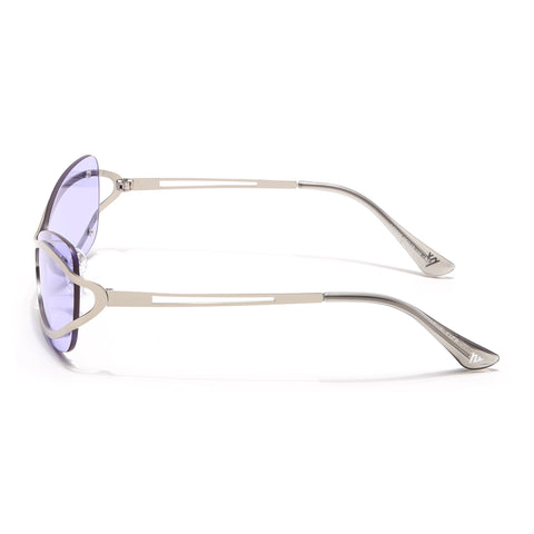 Exo | Purple Wrap Around Sunglasses | Silver Frame - MG9066