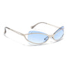Exo |  Blue Wrap Around Sunglasses | Silver Frame - MG9067