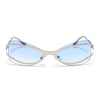 Exo |  Blue Wrap Around Sunglasses | Silver Frame - MG9067