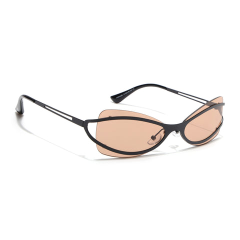 Exo | Brown Wrap Around Sunglasses | Black Frame - MG9068