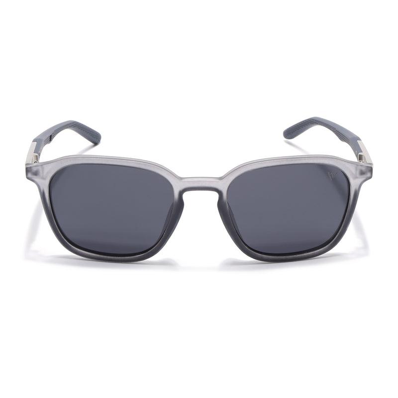 Square Polarized Sunglasses | Black Lens | Grey Frame - PMG6791