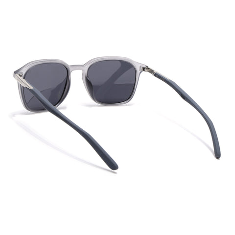 Square Polarized Sunglasses | Black Lens | Grey Frame - PMG6791