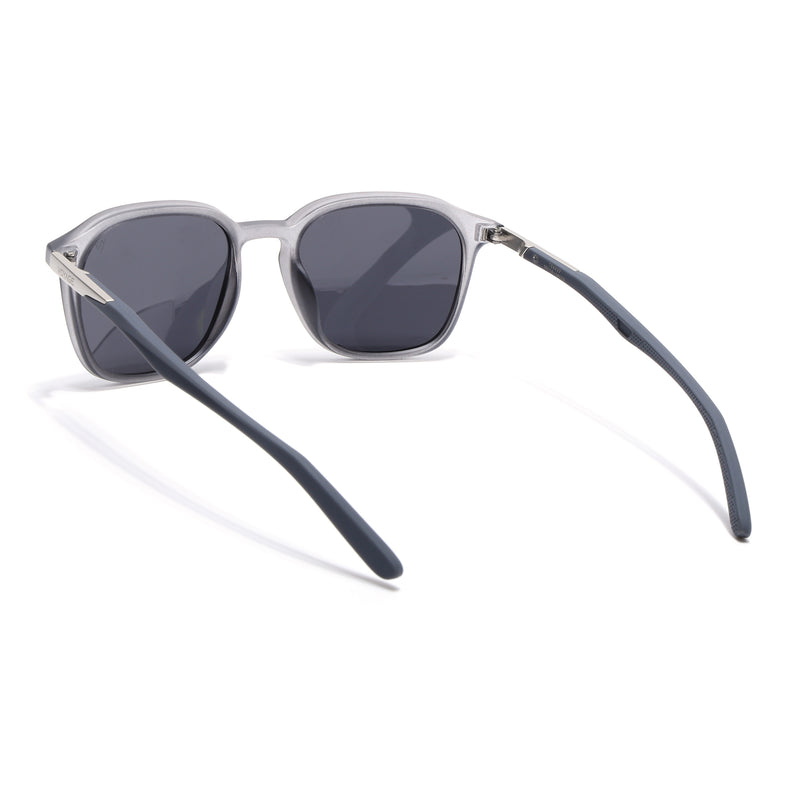 Square Polarized Sunglasses | Black Lens | Grey Frame - PMG6791