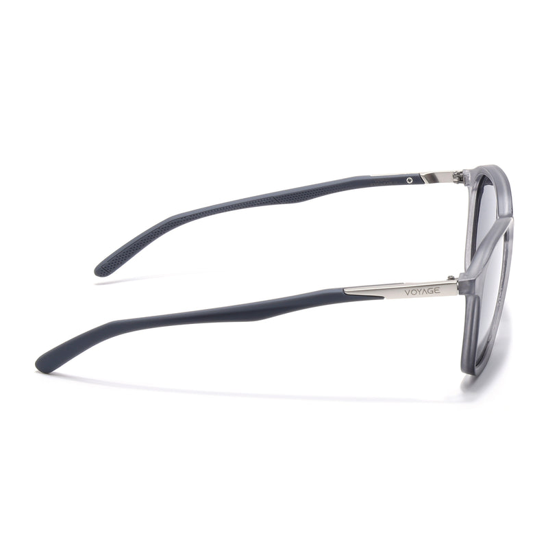 Square Polarized Sunglasses | Black Lens | Grey Frame - PMG6791