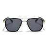 Wayfarer Sunglasses for Men & Women (Black Lens | Golden & Black Frame - MG7582)