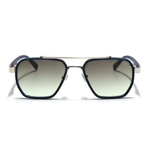 Wayfarer Sunglasses for Men & Women (Olive & Clear Lens | Silver & Blue Frame - MG7583)