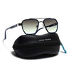 Wayfarer Sunglasses for Men & Women (Olive & Clear Lens | Silver & Blue Frame - MG7583)
