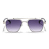 Wayfarer Sunglasses for Men & Women (Purple & Clear Lens | Silver & Grey Frame - MG7584)