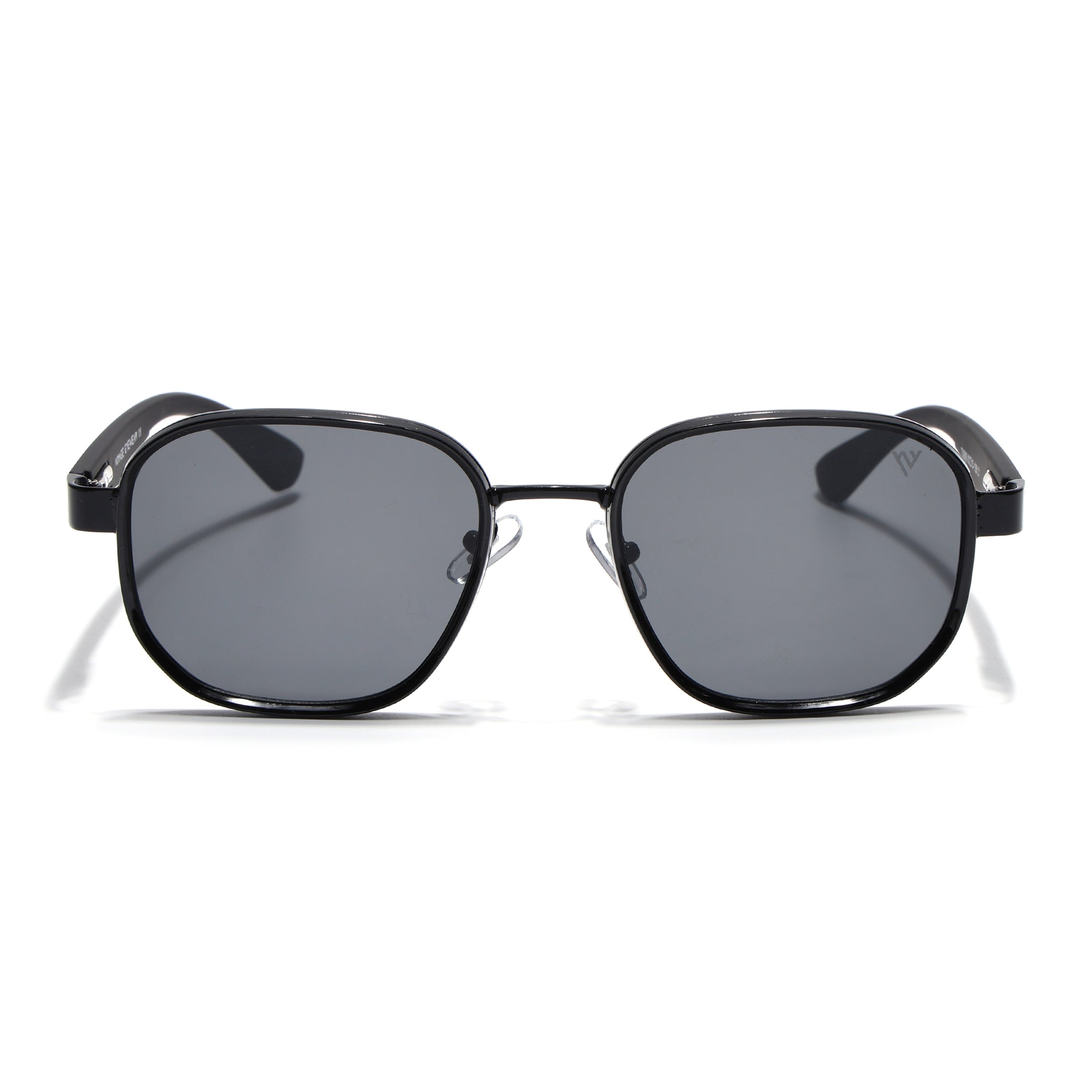 Square Sunglasses for Men & Women (Black Lens | Shine Black Frame - MG7339)