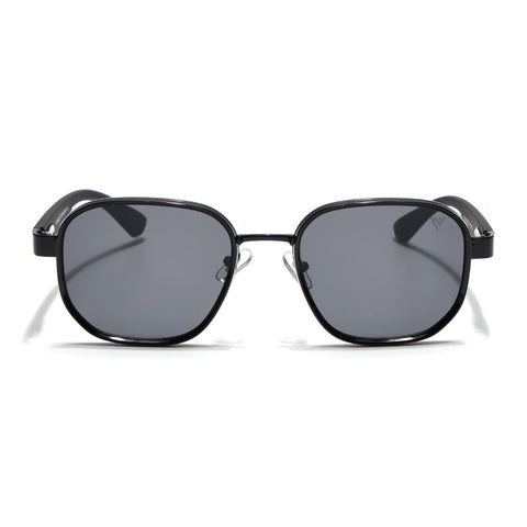 Square Sunglasses for Men & Women (Black Lens | Shine Black Frame - MG7339)