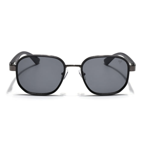 Square Sunglasses for Men & Women (Black Lens | Matt Black Frame - MG7340)