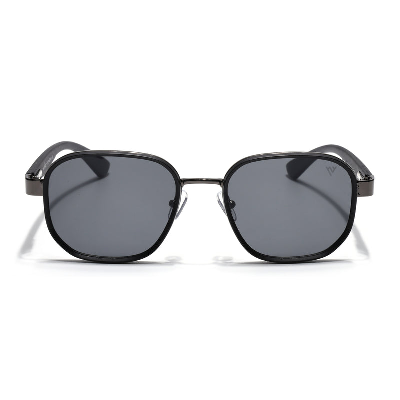 Square Sunglasses for Men & Women (Black Lens | Matt Black Frame - MG7340)