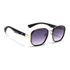Square Sunglasses for Men & Women (Grey & Clear Lens | Golden & Black Frame - MG7341)