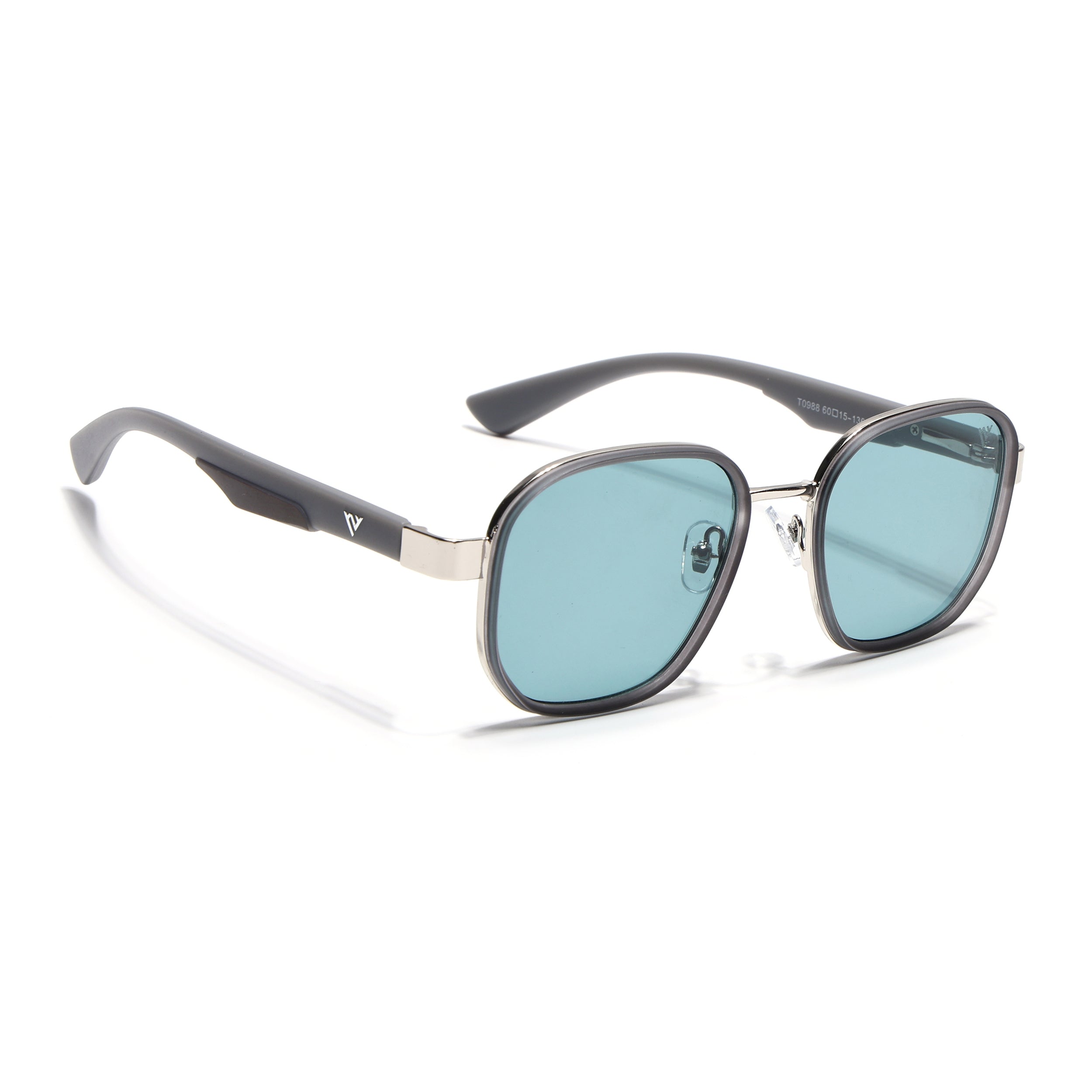 Square Sunglasses for Men & Women (Blue Lens | Light Grey Frame - MG7342)