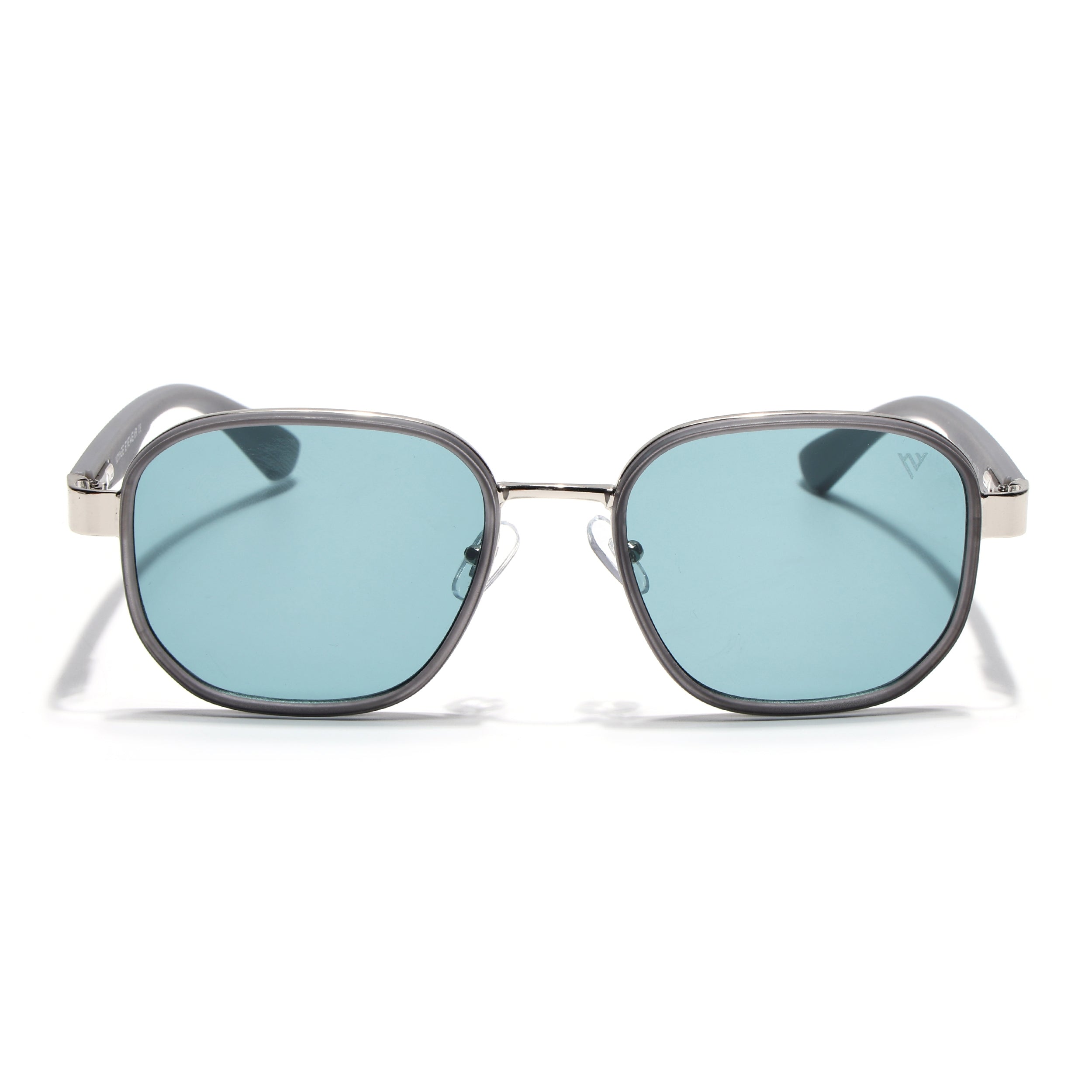 Square Sunglasses for Men & Women (Blue Lens | Light Grey Frame - MG7342)