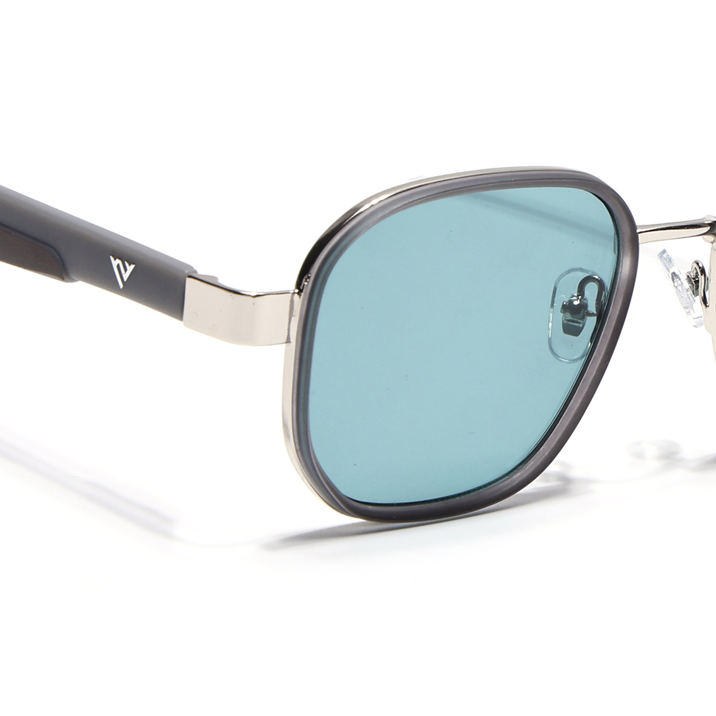 Square Sunglasses for Men & Women (Blue Lens | Light Grey Frame - MG7342)