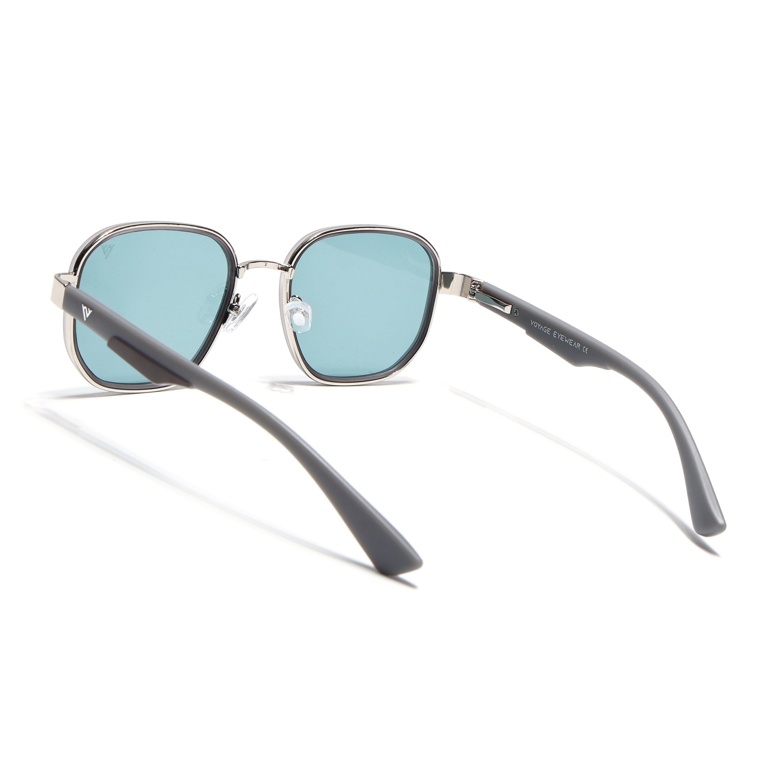 Square Sunglasses for Men & Women (Blue Lens | Light Grey Frame - MG7342)