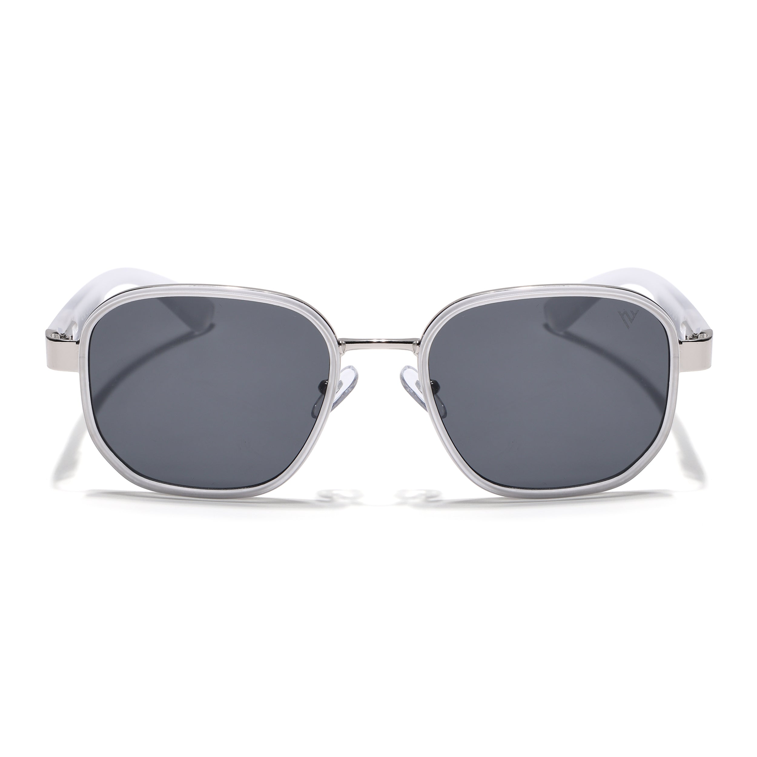 Square Sunglasses for Men & Women (Black Lens | Transparent Frame - MG7343)