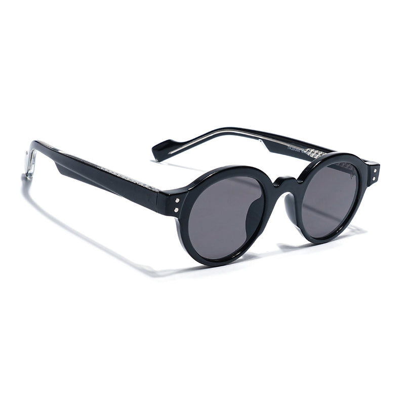 Baron | Black Round Sunglasses | Black Lens - MG7759