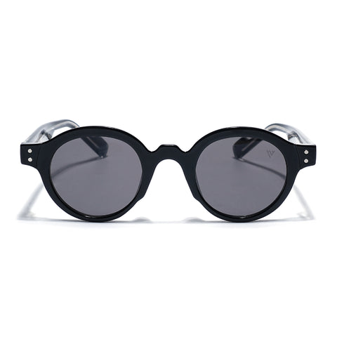 Baron | Black Round Sunglasses | Black Lens - MG7759