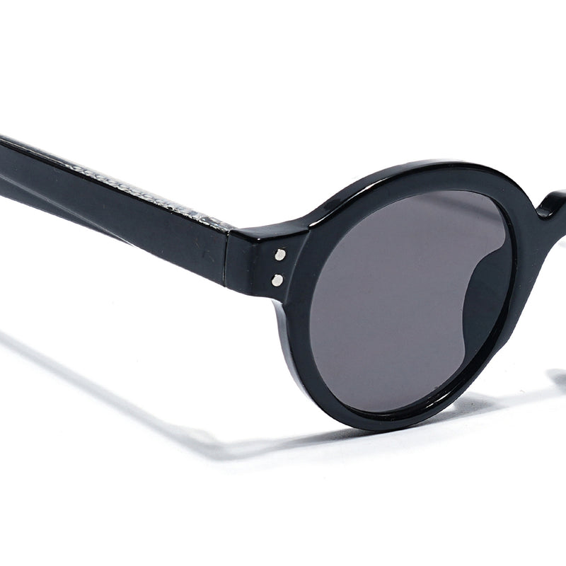 Baron | Black Round Sunglasses | Black Lens - MG7759